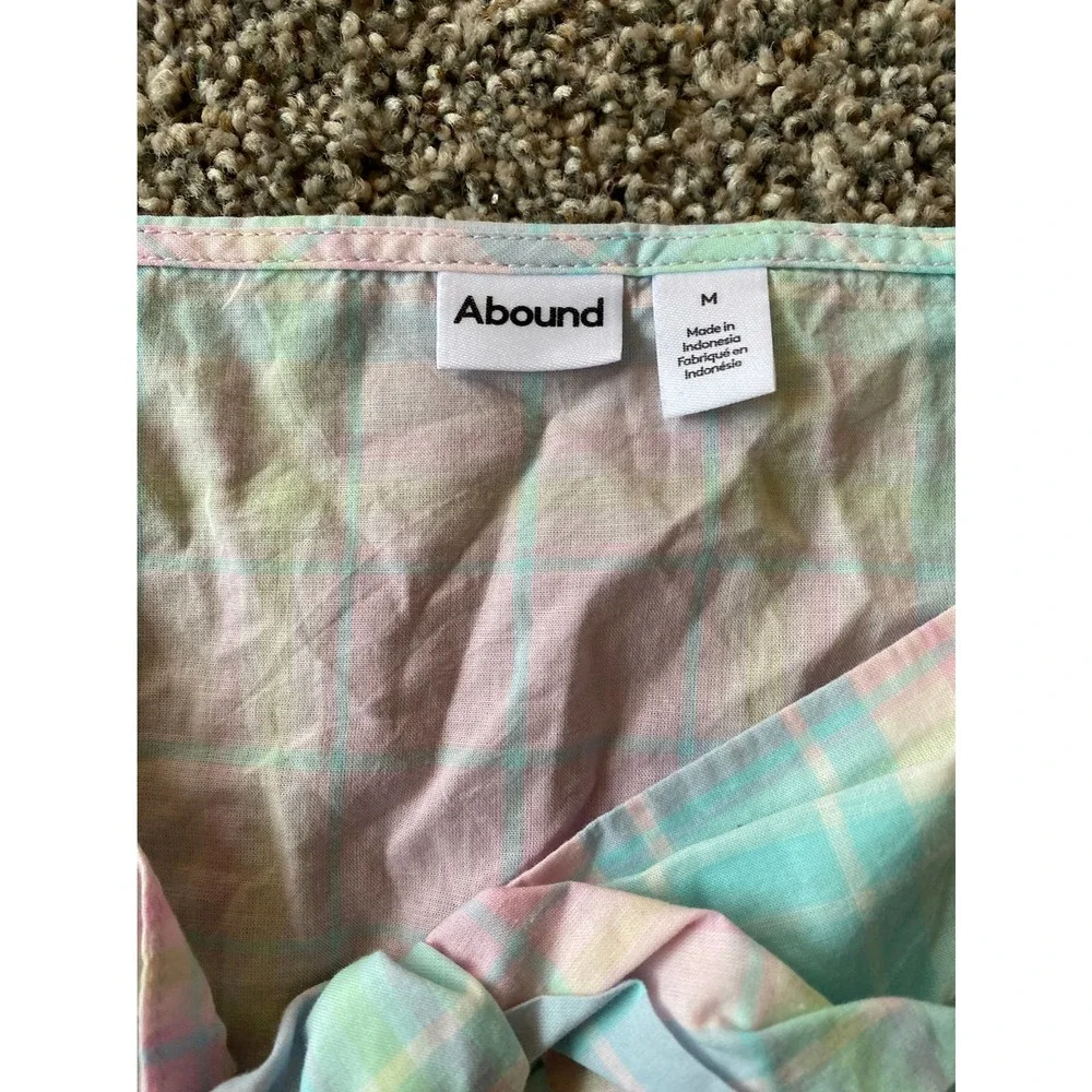 Abound Pastel Plaid Crop Top - M - Picture 2 of 3
